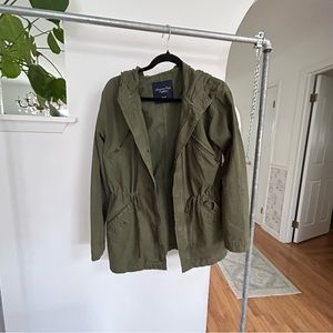 American eagle green cargo jacket GUC hoodie KRN xs